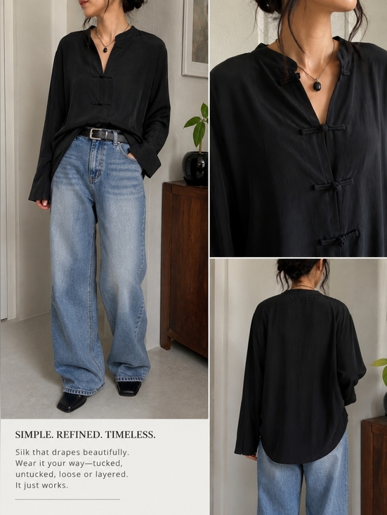 Neiman Marcus Tops - Vintage Neiman Marcus 100% Silk Top with Knot Closures – Size M